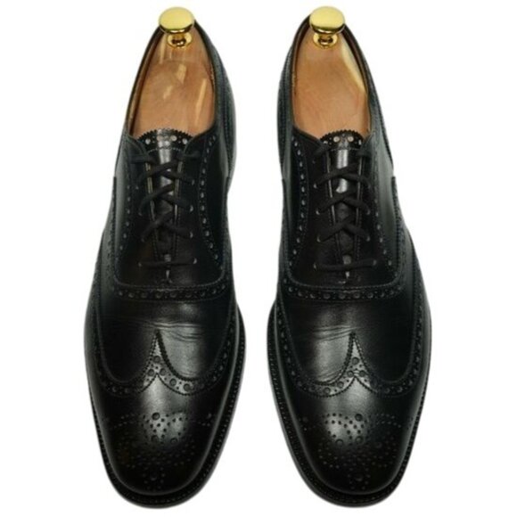 Church's Famous English Shoe Men 10 Black Leather Wingtip Benchmade Dress Oxford - Picture 13 of 15